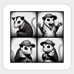 Adorable Feral Possum in dad hat Funny Photobooth design Sticker